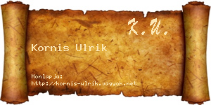Kornis Ulrik névjegykártya